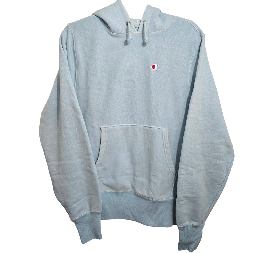 Champion Reverse‎ Weave Hoodie Light Blue Pullover Sweatshirt WL7357 Small Mens